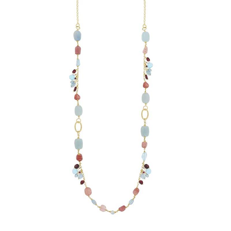 Collana Nivy Medea Acquamarina e Granato