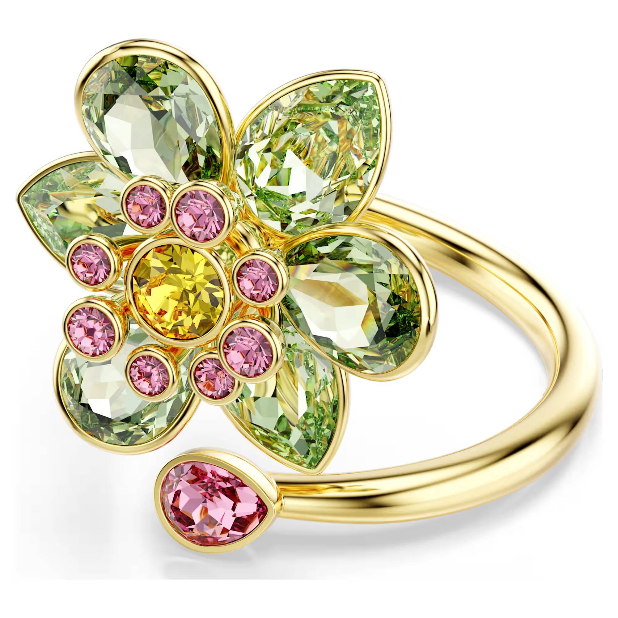 Anello Swarovski Idyllia Fiore Aperto Verde