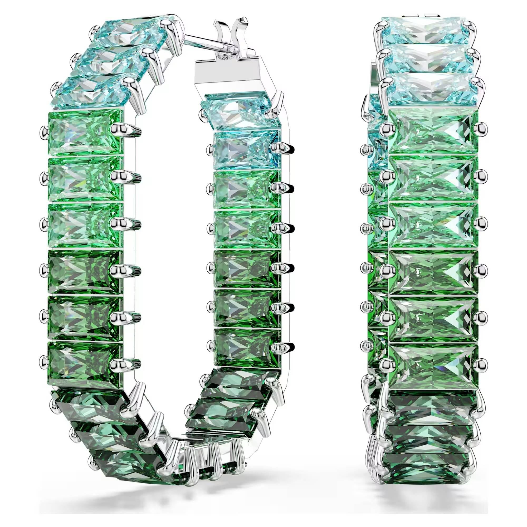 Orecchini Swarovski Matrix a Cerchio Verdi
