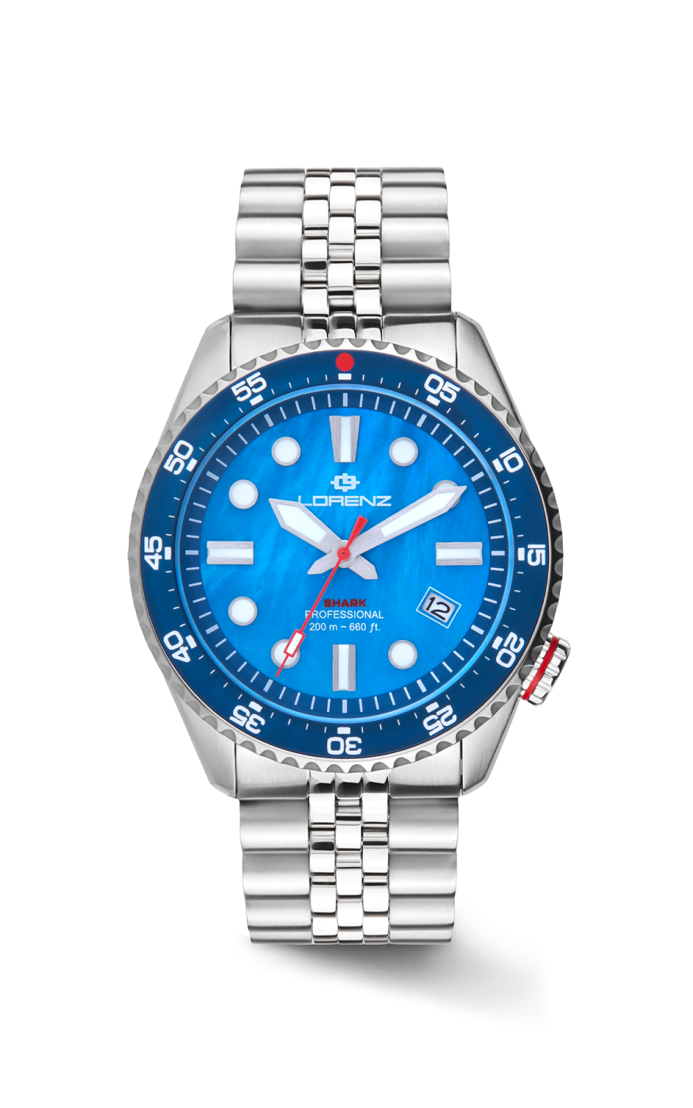 Orologio Lorenz Shark 5 Professional Diver Madreperla Blu