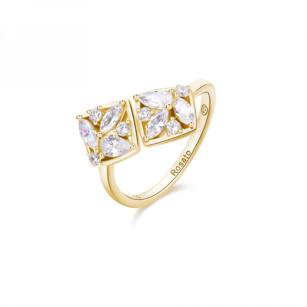 Anello Rosato Gemma Aperto Dorato