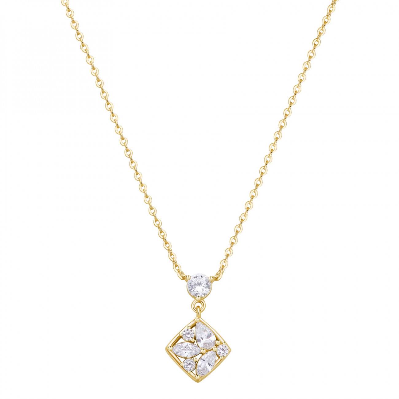 Collana Rosato Gemma Corta Dorata