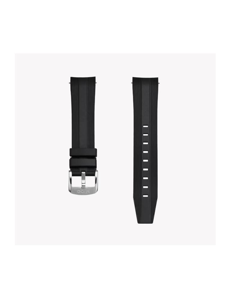 Cinturino Mido Ocean Star 39mm Caucciù Nero Ansa 20mm