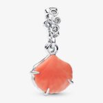 Charm Pandora Pendente Doppio Conchiglia Color Corallo