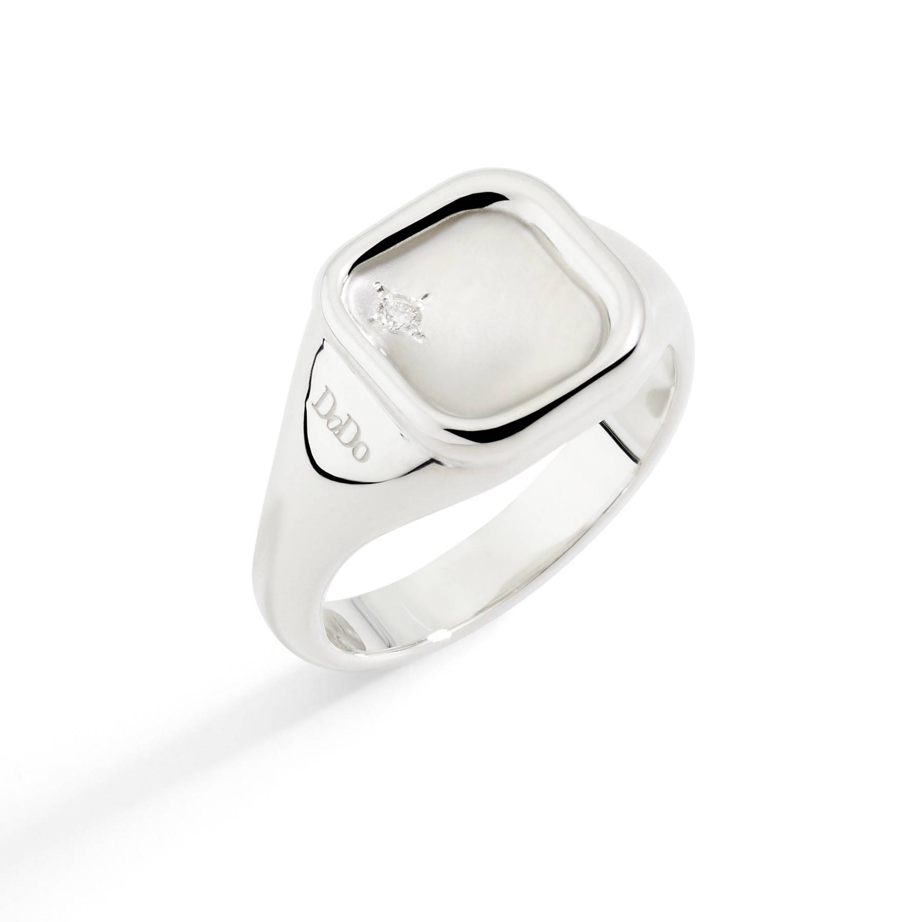 49563 Anello Dodo Sigillo Argento e Diamante - immagine 1