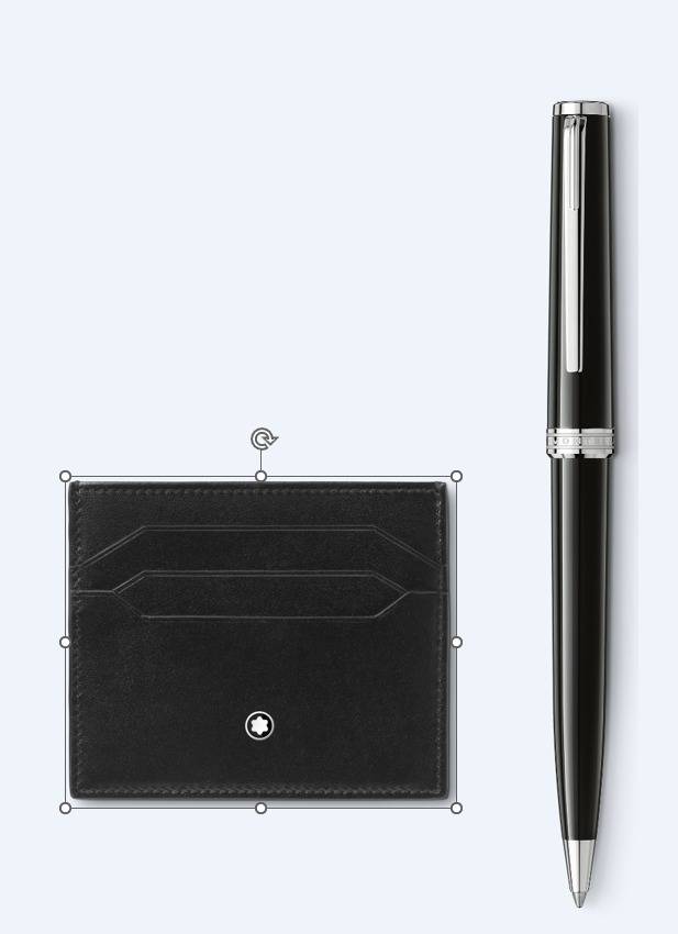 51072 Set Penna a Sfera Pix Nera Custodia Montblanc Meisterstück 6 scomparti - immagine 1