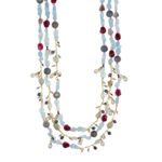 Collana Nivy Millie Lunga Multifilo Acquamarina Labradorite Granato