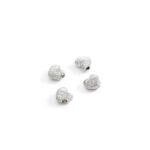 Set di 4 Componenti Dodo Cuore Argento Diamantato