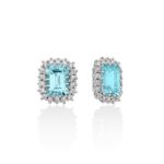Orecchini Miluna Acquamarina e Diamanti