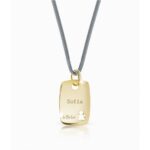 PENDENTE LE BEBè PIASTRINA ORO sagoma femmina