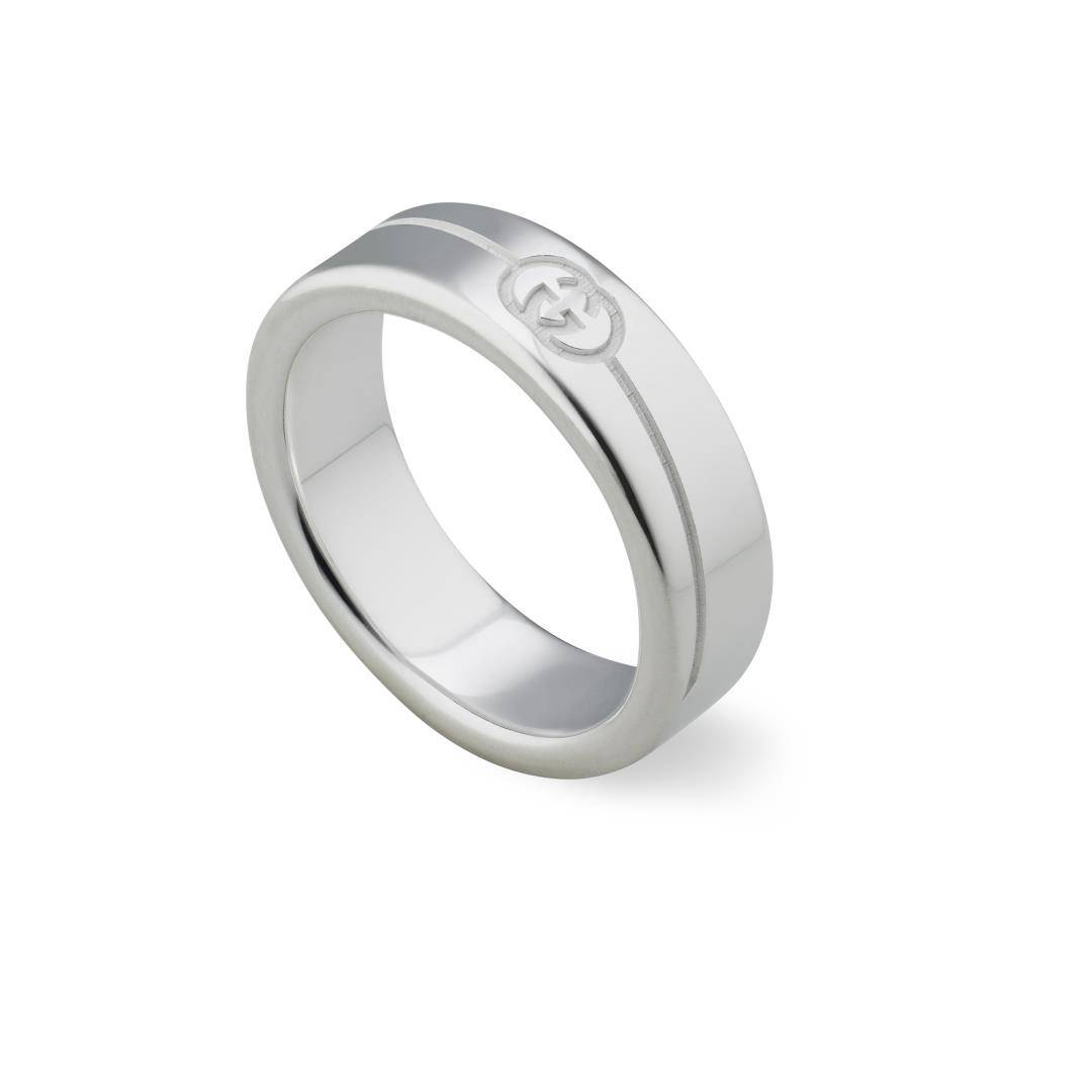 31227 Anello Gucci Tag con Incrocio GG Diagonale - immagine 1