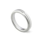 Anello Gucci Tag fascia Larga con Incrocio GG Diagonale