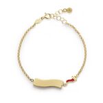 Bracciale Le bebè Primegioie i Portafortuna Corno Targhetta