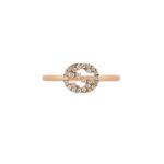Anello Gucci Interlocking G Con Diamanti Oro Rosa - immagine 2