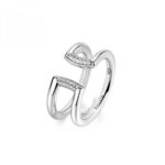 Anello Rosato Bianca Doppio Aperto Argento