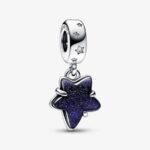 Charm Pandora Pendente Stella Blu Vetro di Murano