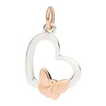 Ciondolo Dodo Cuore Con Farfalla