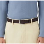 Cintura Montblanc Ebano Nero Pelle Granulata con fibbia Ferro di cavallo - immagine 2