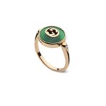 Anello Gucci Interlocking G Con Agata Verde
