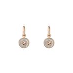 Orecchini a Cerchio Gucci Interlocking G Con Madreperla Diamanti Oro Rosa