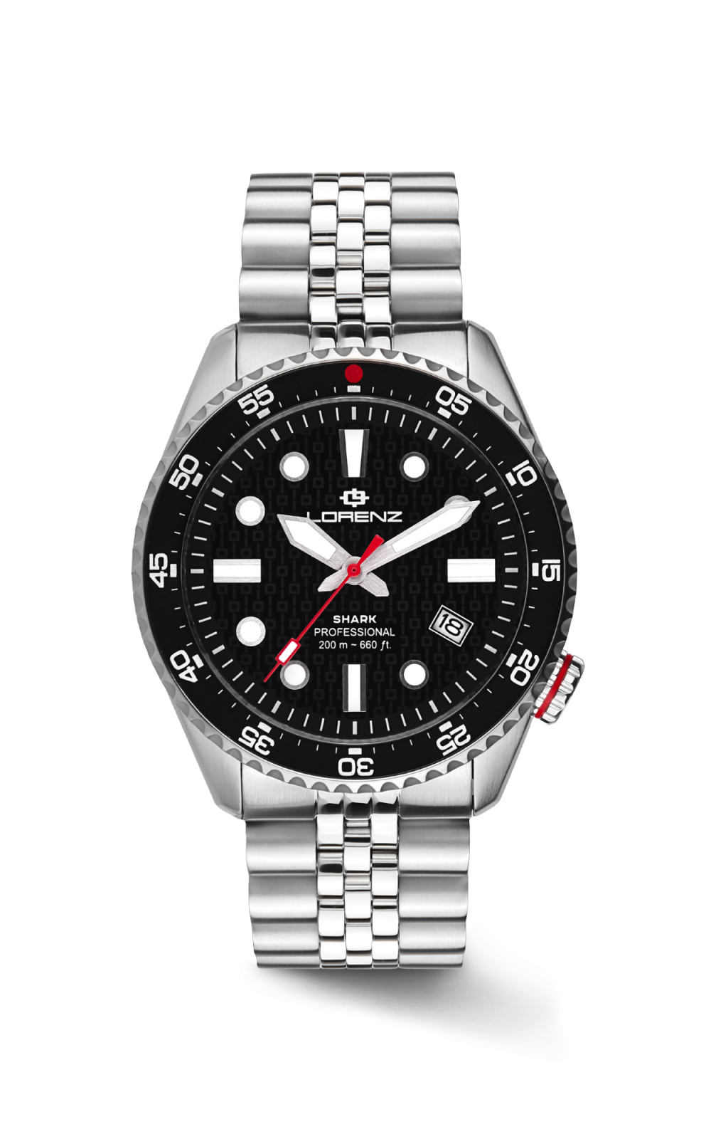 37005 Orologio Lorenz Shark 5 Professional Diver Nero - immagine 1