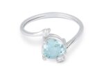 Anello Demetra Acquamarina Cuore Diamanti