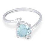 Anello Demetra Acquamarina Cuore Diamanti