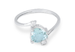 Anello Demetra Acquamarina Cuore Diamanti - immagine 2