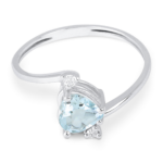 Anello Demetra Acquamarina Cuore Diamanti
