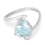 Anello Demetra Acquamarina Cuore Diamanti