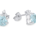 Orecchini Demetra Acquamarina Cuore Diamanti