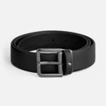 Cintura Montblanc Nera con fibbia Quadrata