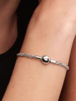Bracciale Pandora Maglia Doppia Intrecciata con Chiusura a Sfera - immagine 3