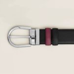 Cintura Montblanc Reversibile Nero Cassis con fibbia a ferro di cavallo - immagine 2