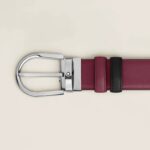 Cintura Montblanc Reversibile Nero Cassis con fibbia a ferro di cavallo - immagine 3