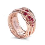 Anello Filodellavita Ten10 Fili In Oro Rosa Rubini