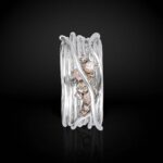 Anello Filodellavita Ten10 Fili In Oro Bianco Diamanti Brown