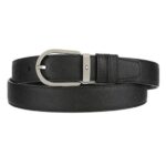 Cintura Montblanc Reversibile Nera con fibbia a ferro di cavallo - immagine 2