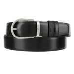 Cintura Montblanc Reversibile Nera con fibbia a ferro di cavallo - immagine 3