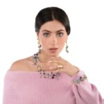 Collana Nivy Millie Lunga Multifilo Acquamarina Labradorite Granato - immagine 2