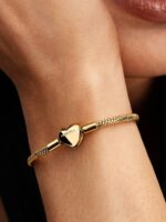 Bracciale Pandora Maglia Snake Sfaccettata con chiusura Cuore - immagine 2