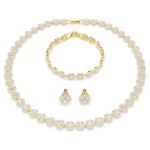 Set Collana Bracciale e Orecchini Swarovski Angelic Dorato