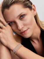 Bracciale Pandora Tennis cuori con tre pietre - immagine 3