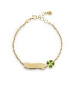 Bracciale Le bebè Primegioie Fortuna Quadrifoglio e Targhetta