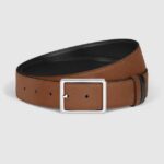 Cintura Montblanc Reversibile Nera Fulvo con fibbia a ferro di cavallo