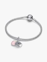 Charm Pandora pendente doppio cuore mamma sei bellissima - immagine 3