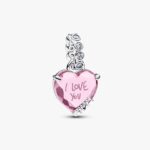 Charm Pandora pendente cuore rosa ti voglio bene mamma