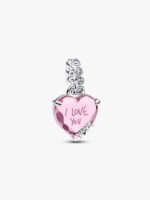 Charm Pandora pendente cuore rosa ti voglio bene mamma
