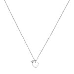 Collana Rosato Corta Cuore Argento
