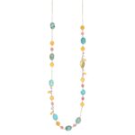Collana Nivy Elina lunga con giada e turchese